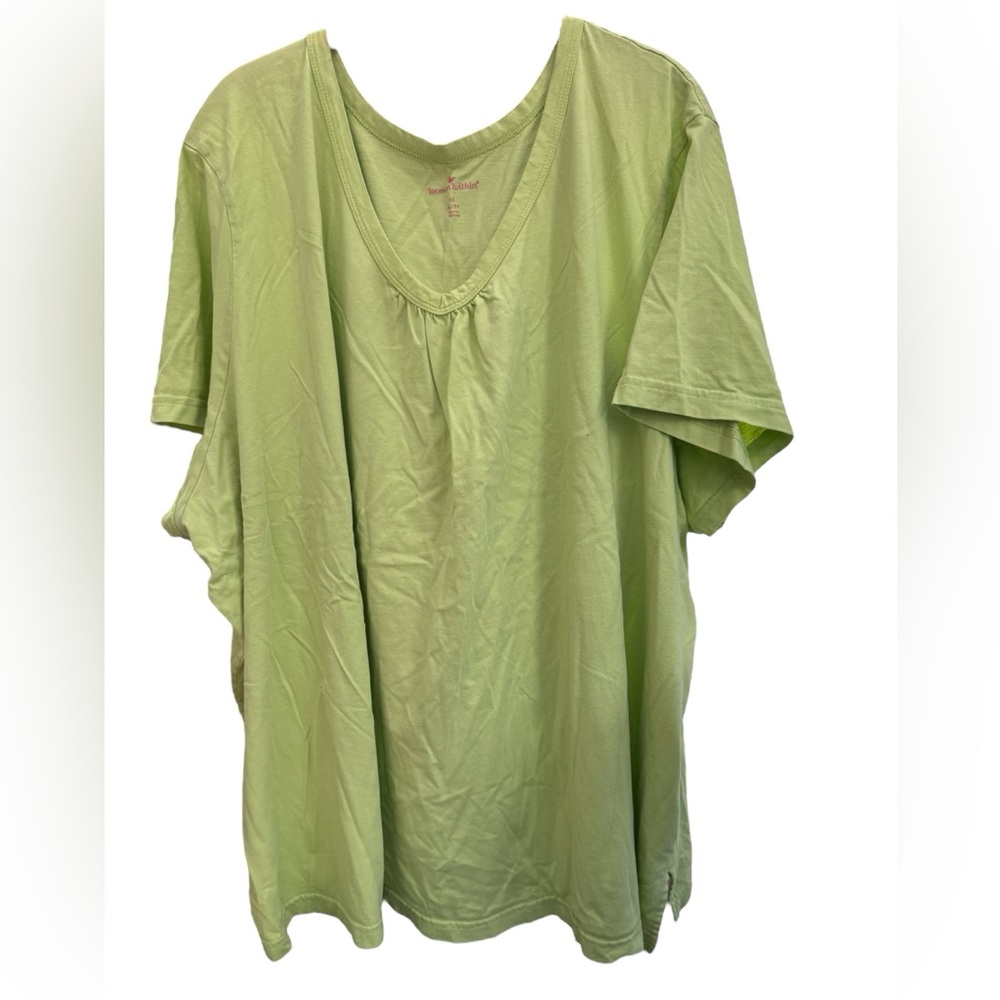 Woman Within Lime Yellow-Green T Shirt Size 6X (42/44)